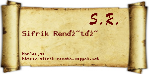 Sifrik Renátó névjegykártya